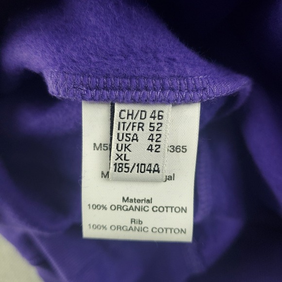 BALLY Mirtillo Hoodie Mens  Hike 6 Size 42 XL Organic Cotton Purple Sweatshirt - Picture 11 of 16